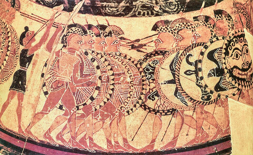 古代アテナイの重装歩兵の戦闘場面