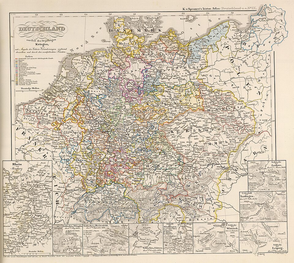 三十年戦争前夜の神聖ローマ帝国の地図